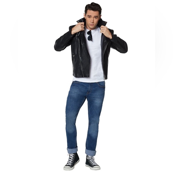 Spirit Black Faux Leather Jacket Greaser 1950’s - Picture 4 of 4